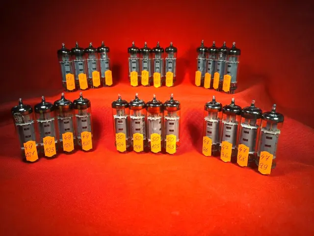 Matched Quad EL84 / 6BQ5 / 7189 / 6P14P. Vacuum Pentode Tubes.TELAM.Poland.TEST.