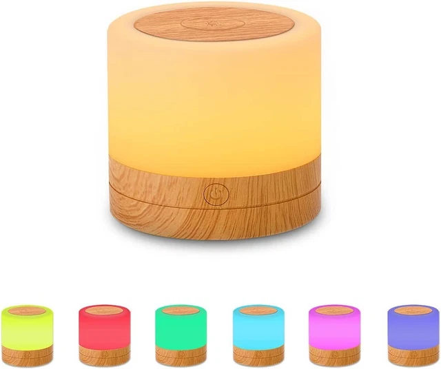 Lampada da comodino a LED, Luce notturna con timer, RGB, cambia colore