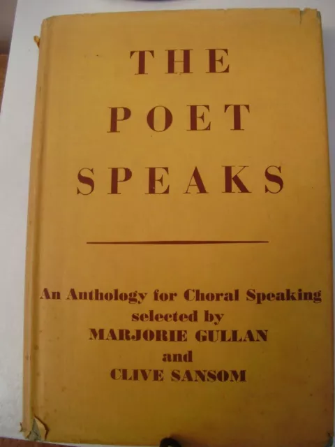 The Poet Speaks An Anthology For Choral Speaking