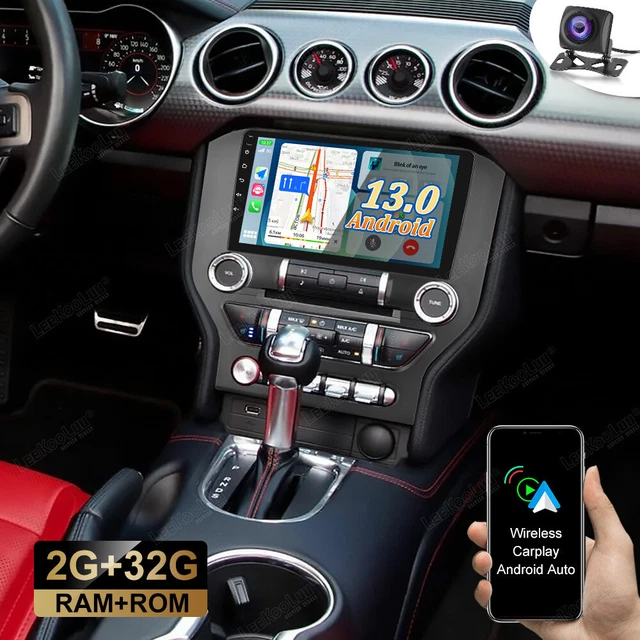 Android 13 Carplay Car Stereo Radio For Ford Mustang 2015-2020 GPS 2G+32G W/ Cam