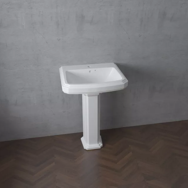 Bathroom Traditional Victorian Style Close Coupled Toilet 丨Pedestal Basin suite