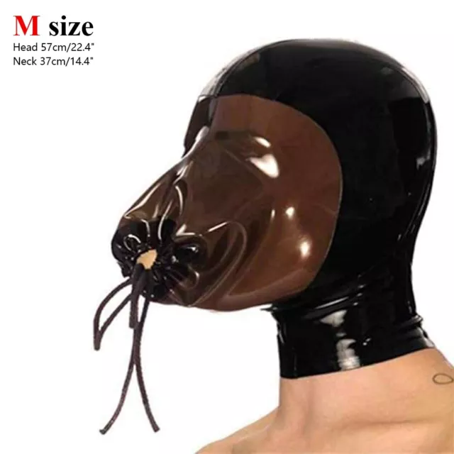 Latex Hood with Sealed Breathing Bag Rubber Mask Cosplay Fetish Suffocation