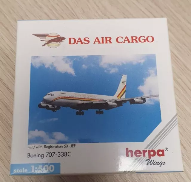 Herpa Wings 511759 / DAS AIR CARGO / Boeing 707-338C / 1:500 / in OVP / NEU