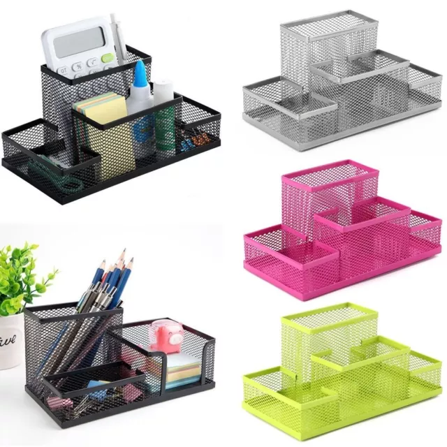 Desk Top Storage Box File Storage Rack Black Mesh Pen Holder Metal Pen Holder