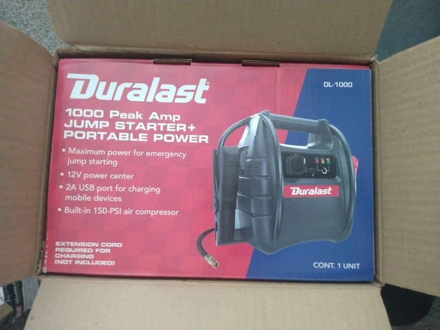Duralast 1000 amp portable battery jump starter with compressor deals