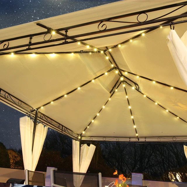 LED Pavillon 3x4m Garten Designer Pavillion Partyzelt Gartenzelt Moskitonetz 3