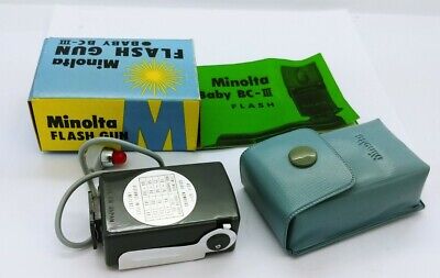 Vintage Minolta Flash Gun Baby BC-III  w/ Instructions in Box
