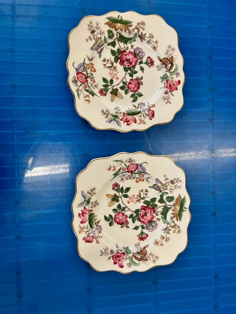 Rare Pair of Wedgwood Charnwood  8.5" Square Salad Dessert Plates