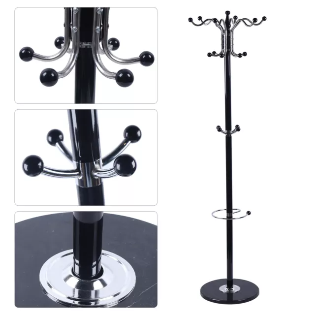 Cappotto supporto cappotto/cappello/giacca/ombrello pavimento scaffale in piedi vestiti appendiabiti ganci