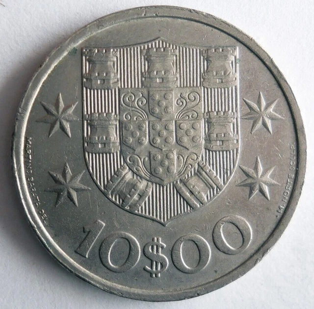 1972 PORTUGAL 10 ESCUDOS - Excellent Coin - FREE SHIP - Bin #705