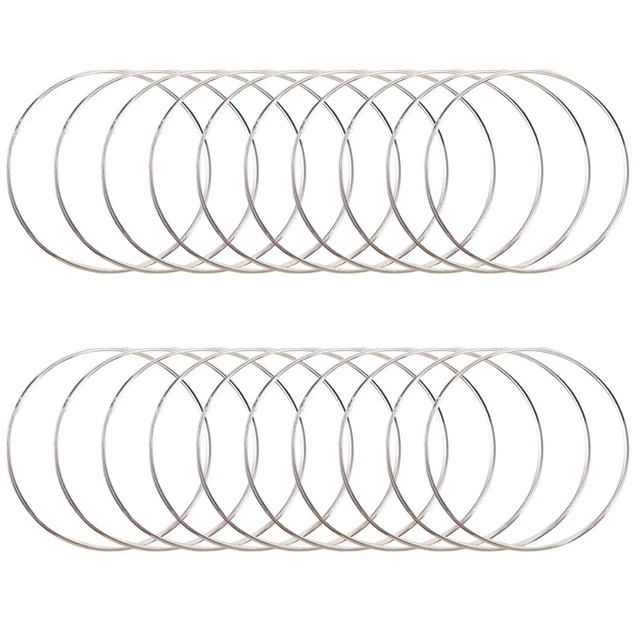 12 Piezas 4 Pulgadas Anillos de Metal Plateado Aros de Macramé para AtrapasueñZ4