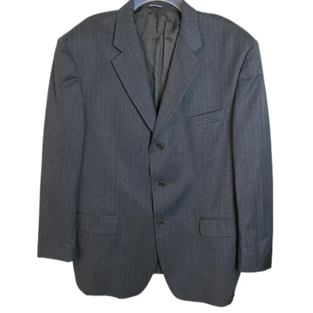 Missoni men’s 100% virgin wool pinned stripe gray sport coat 46R
