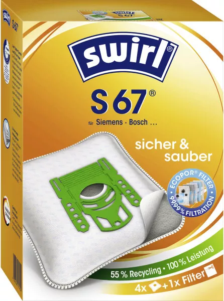 Swirl S 67 EcoPor Staubsaugerbeutel 4 Staubbeutel + 1 Filter  Staubsaugerbeutel