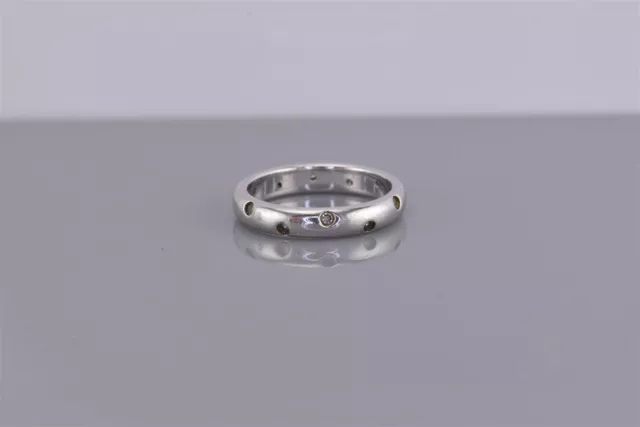 Sterling Silver 4mm Speckled Cubic Zirconia Solid Band Ring 925 Sz: 6