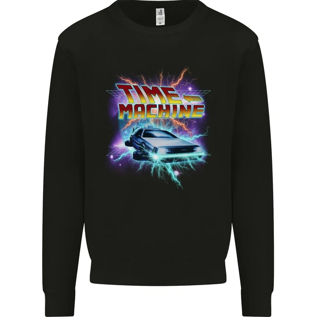 Time Travel Machine Funny 80s Movie Kids Sweatshirt Jumper