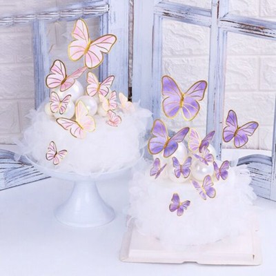 Cuccio Decor Fatto Baking Cupcake Buon compleanno Cuccia Topper Farfalla dipinta 