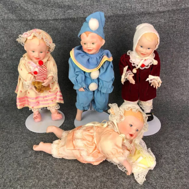 4 Ashton Drake Mini Porcelain Baby Dolls by Yolanda Bello