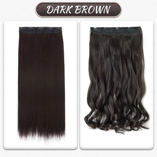Real Natural 100% Thick One Piece Clip In As Human Hair Extensions 3/4 Full Head