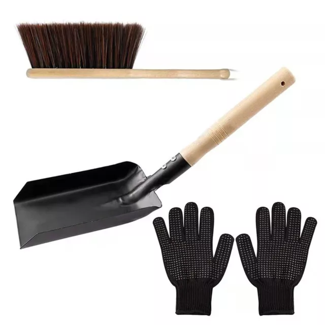 Kit d'outils de nettoyage de cheminée maison brosse pelle et gants isolants the