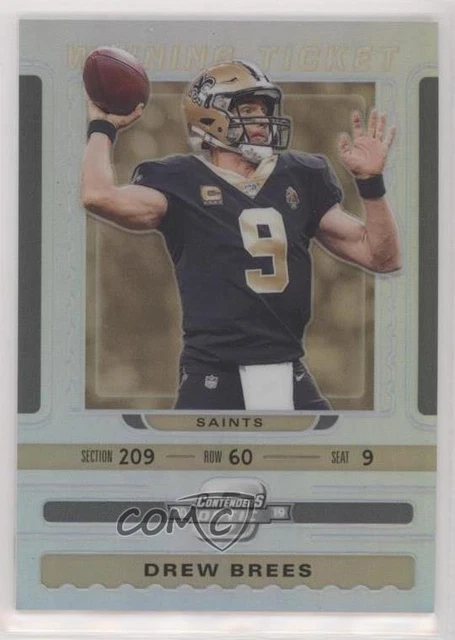 2019 Panini Contenders Optic Winning Tickets /165 Drew Brees #WT-DB.2