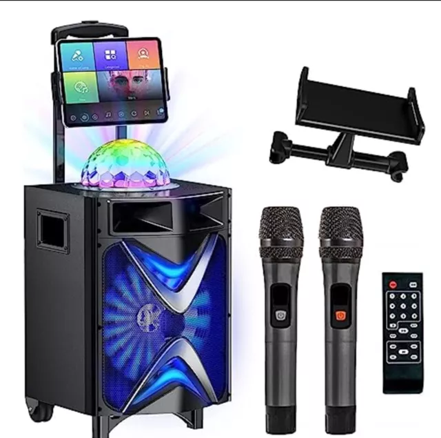 Vegue Bluetooth Karaoke Machine with 2 Wireless Microphones - Model VS-1088