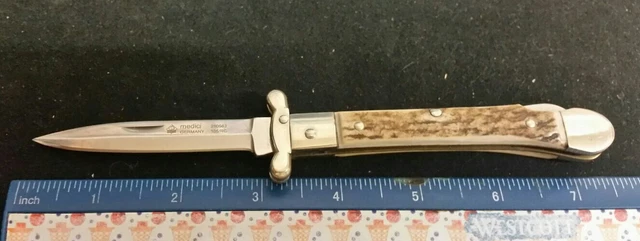 Puma Medici 105/RC swing gaurd lockback Stiletto knife, Stag handles   ^