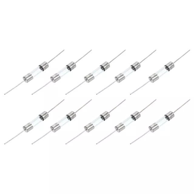 10pcs Glass Tube Fuses, Axial-with Lead Wire 5x20mm 2A 250V for Replacing (F2A)