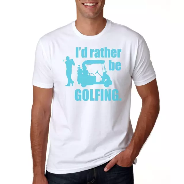 I'd Rather Be Golfing - Funny Novelty Mens T-Shirt Gift - Golf Tee Sports