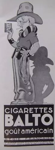 Publicité De Presse 1935 Cigarette Balto - Gout Americain - Tabac