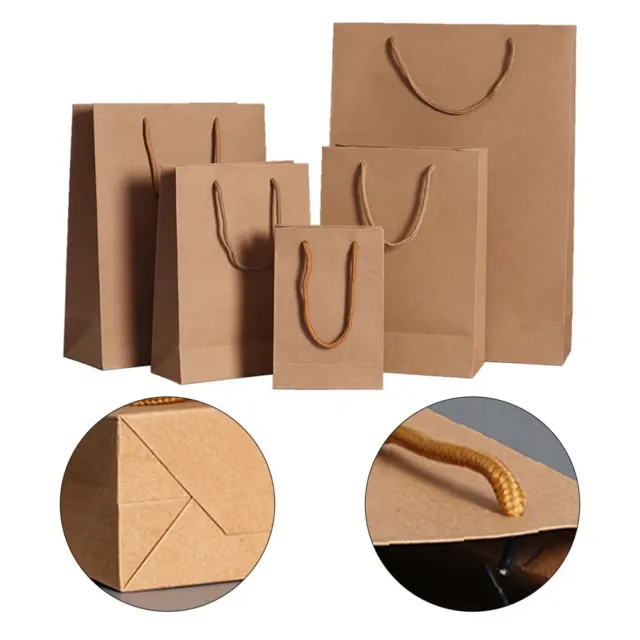 Sacchetti di carta Kraft ecologici con manici per regali e shopping