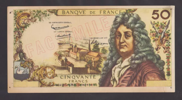 FRANCE  50 Francs 1968 AU GRANDE COLLEZ. GIOVANI FACSIMILI DI TUTTO IL MONDO