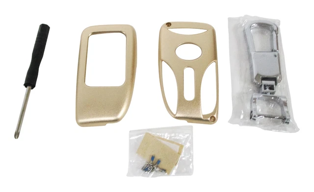 MJVisun Aircraft Grade Aluminum Key Cover For Volkswagen Car Flip Key Gold