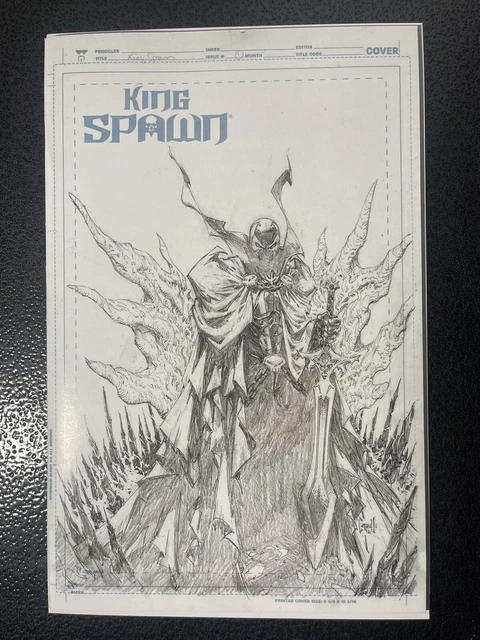 King Spawn #1 Greg Capullo Raw Sketch Variant Cover 1:50 - Unread