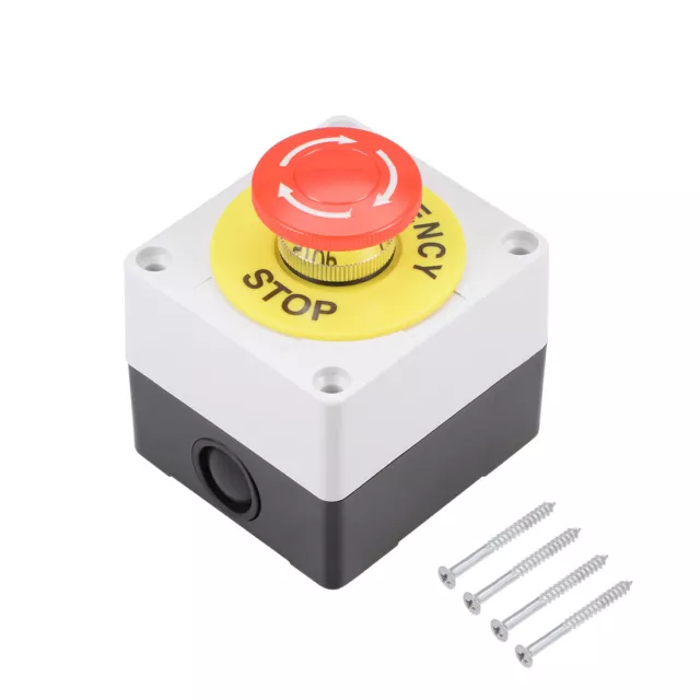 Push Button Switch Station Latching NC NO Emergency Stop with Warning Sign