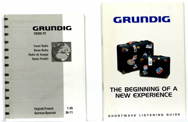 ORIGINAL MANUAL for GRUNDIG YACH BOY YB300PE + GRUNDIG SHORTWAVE LISTENING GUIDE