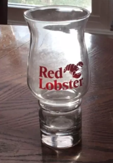 Vintage Red Lobster Clear Goblet Glass UNIQUE Design Cup