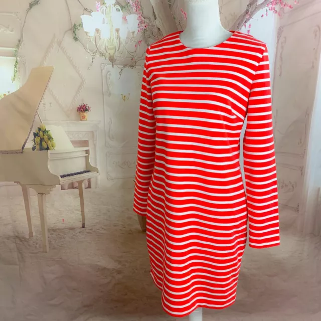 Michael Kors Red White Striped Women’s Midi Dress Size Medium