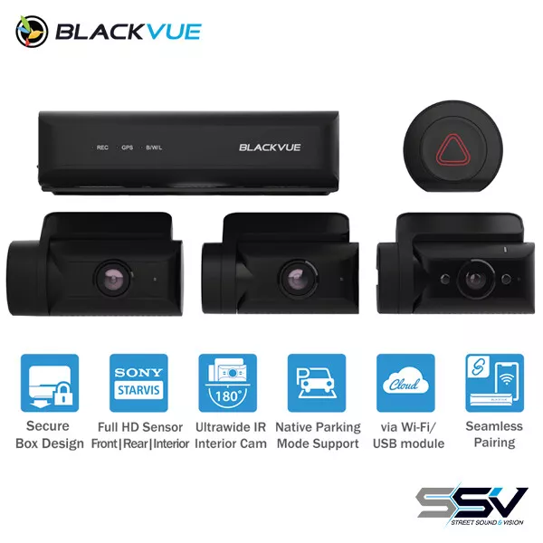 BlackVue DR770X-BOX-3CH-64 Triple Channel Dash Cam with Built-in Voltage Monitor