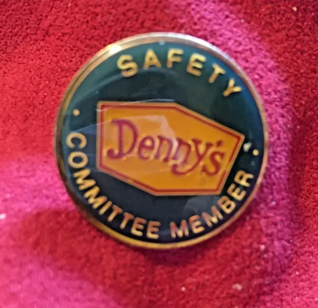 VINTAGE DENNY'S RESTAURANT Safety Committee Member Employee Pin 7/8 ...