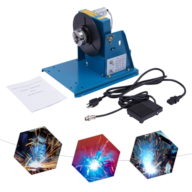 Turning Workbench 110V Lathe Chuck Rotary Welding Positioner Turntable Table