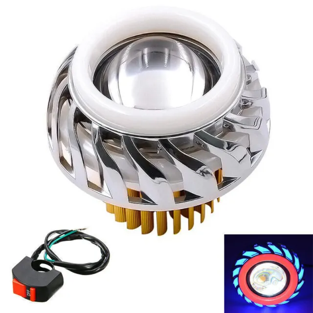 Motorcycle Headlight Projector Lens Angel Devil Eyes Halo Spotlight Hi/lo beam