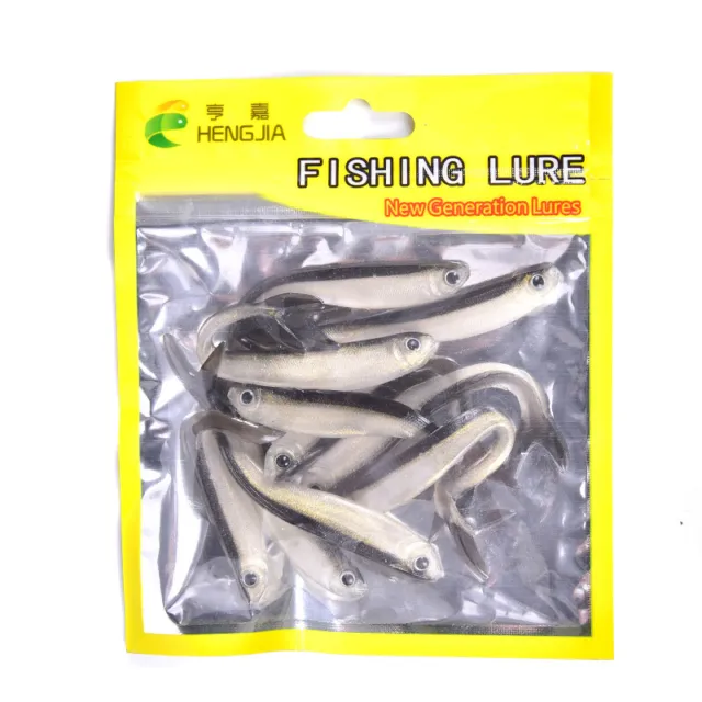 10PCS 80MM SOFT Fishing Lure Minnow Saltwater Freshwater Worms Artificial  B^I1 $6.25 - PicClick AU