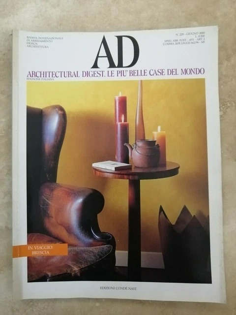 RIVISTA AD Architectural Digest.le Piu' Belle Case Del 229 Giugno 2000 ...