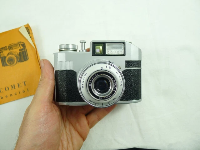 Vecchia Macchina Fotografica Vintage Comet Bencini Ottime Condizioni Manuale