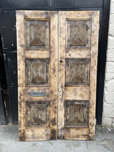 old french style double opening wooden front doors
