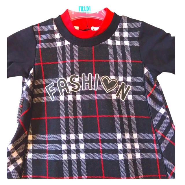 Abito Natalizio Per Bambina Elegante Da Festa  A Quadri Vestito Bimba Anni Melby 2