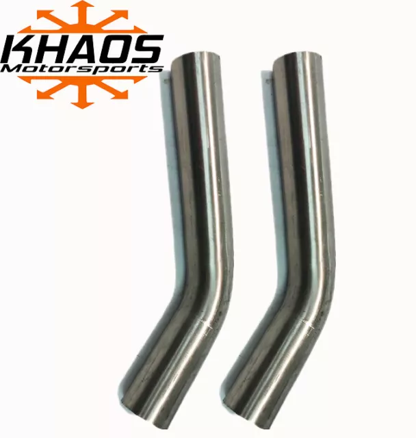 1.625" 1 5/8" 45 DEGREE 304 STAINLESS 16ga MANDREL BEND EXHAUST TUBING 2 PACK SS