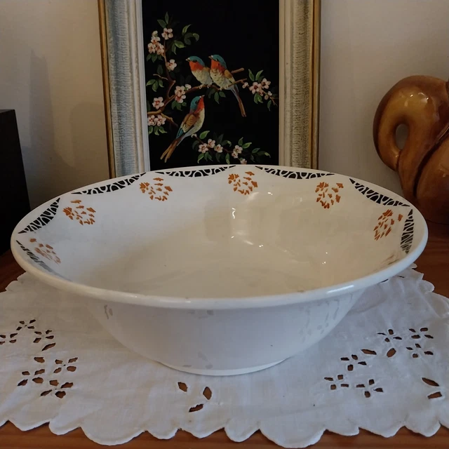 Grand Saladier Ancien En Faïence Blanche - Collection - Style Shabby - Digoin ?