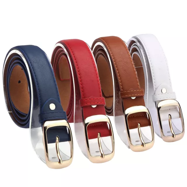 Womens Leather Alloy Pin Buckle Waistband Waist  Ladies Casual Jeans Belts