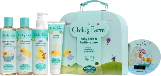 Childs Farm | Baby Bedtime Suitcase Gift Set 850ml | Baby Wash, Baby Bubble Baby